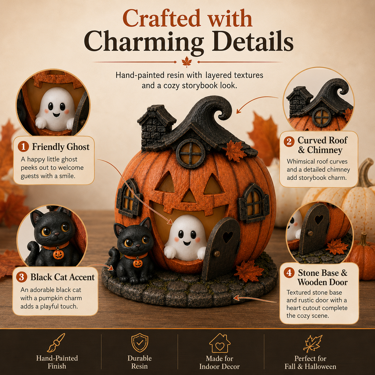 Lighted Pumpkin Hollow Ghost House