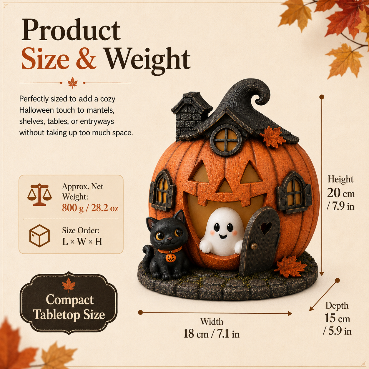 Lighted Pumpkin Hollow Ghost House