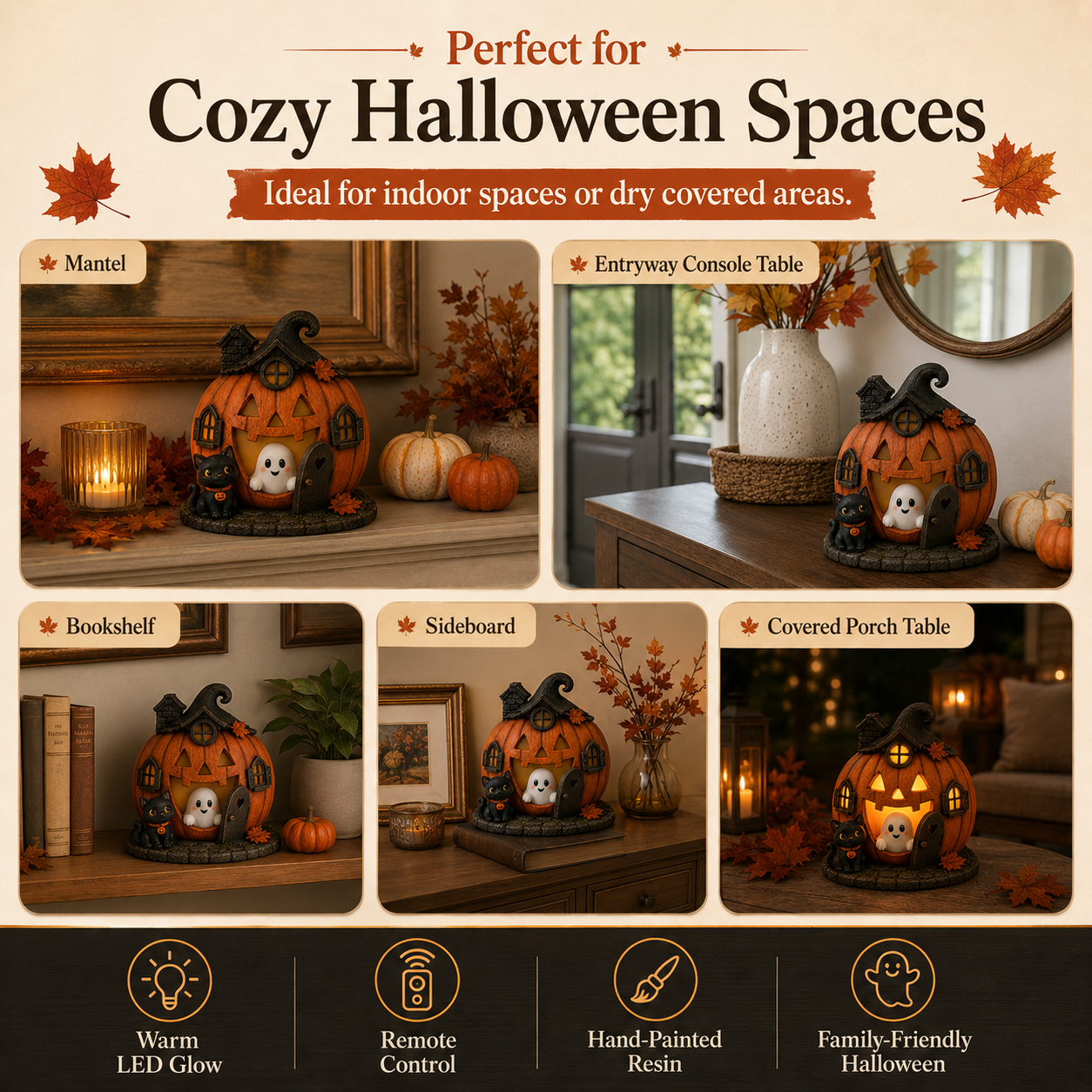 Lighted Pumpkin Hollow Ghost House