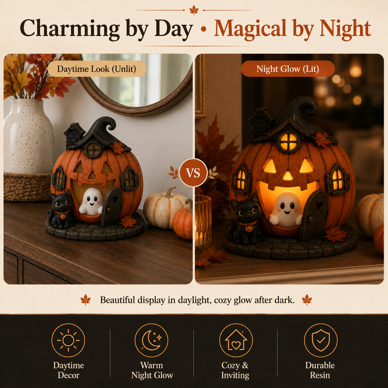 Lighted Pumpkin Hollow Ghost House