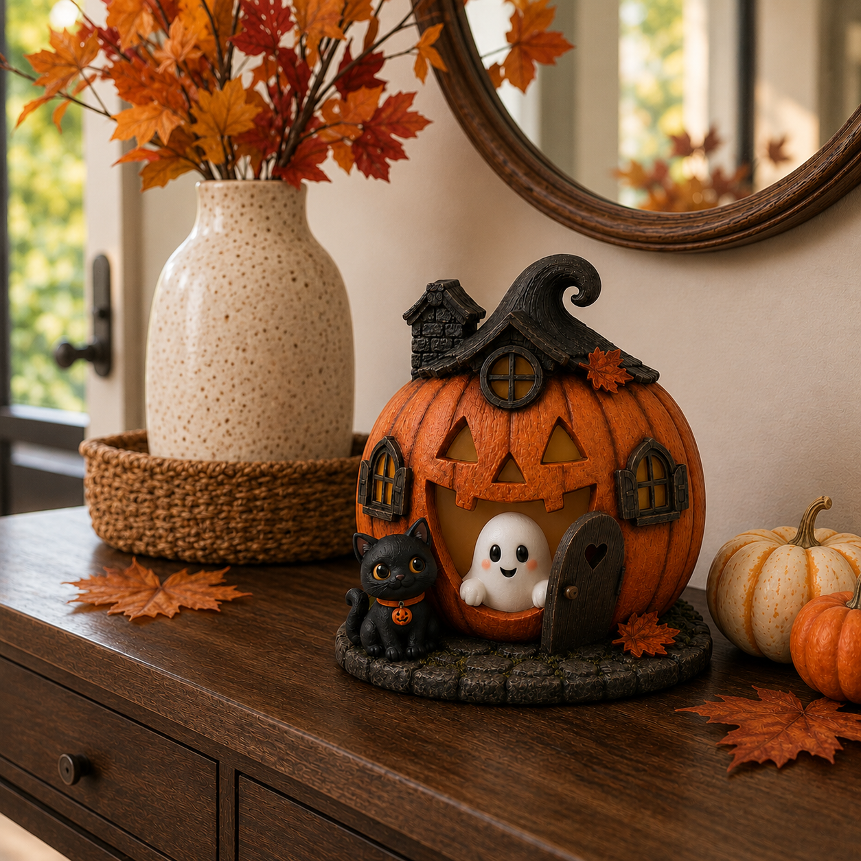 Lighted Pumpkin Hollow Ghost House