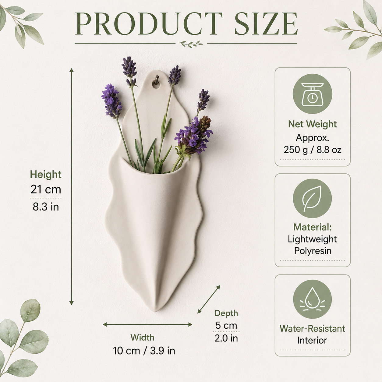 Organic Wave Wall Pocket Vase