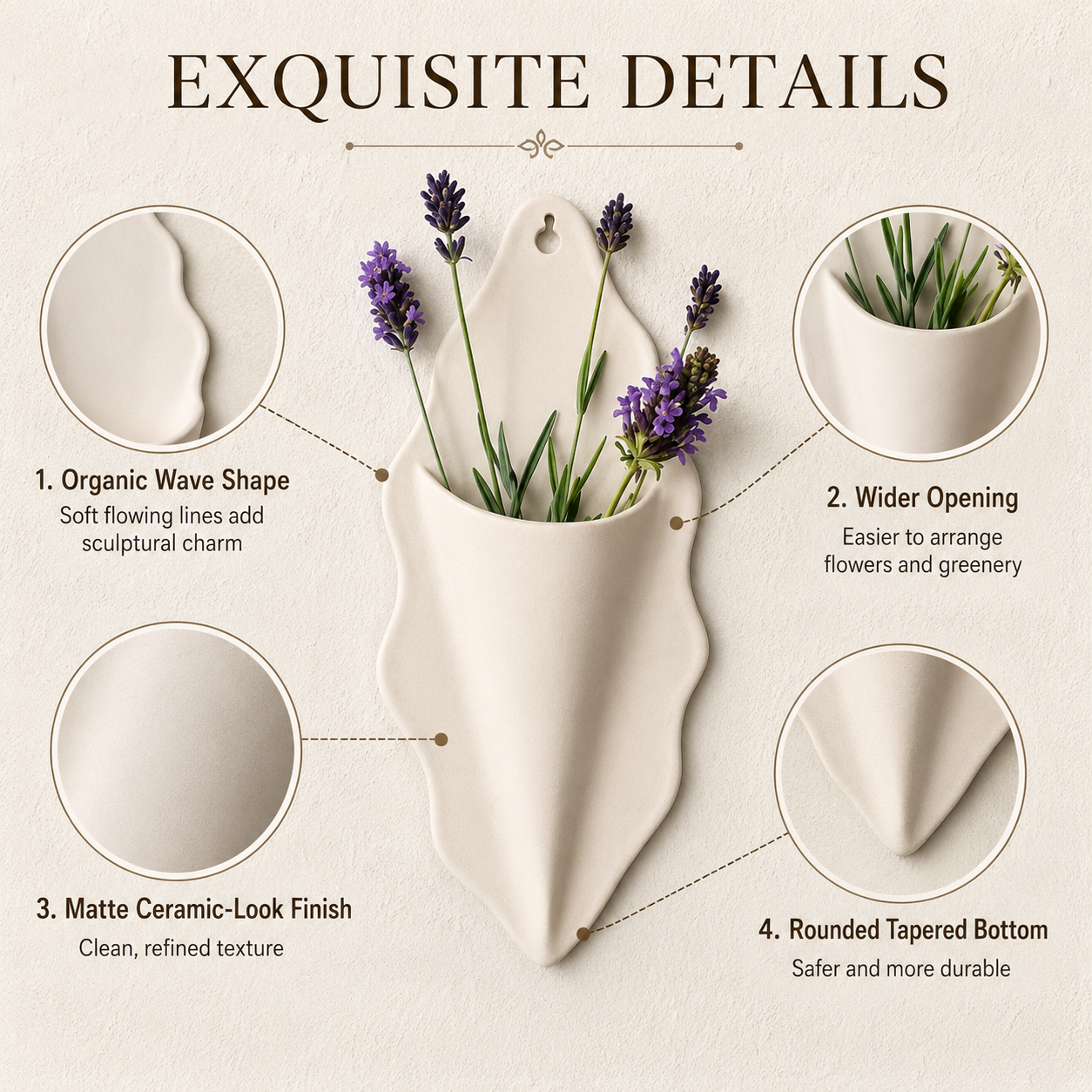 Organic Wave Wall Pocket Vase