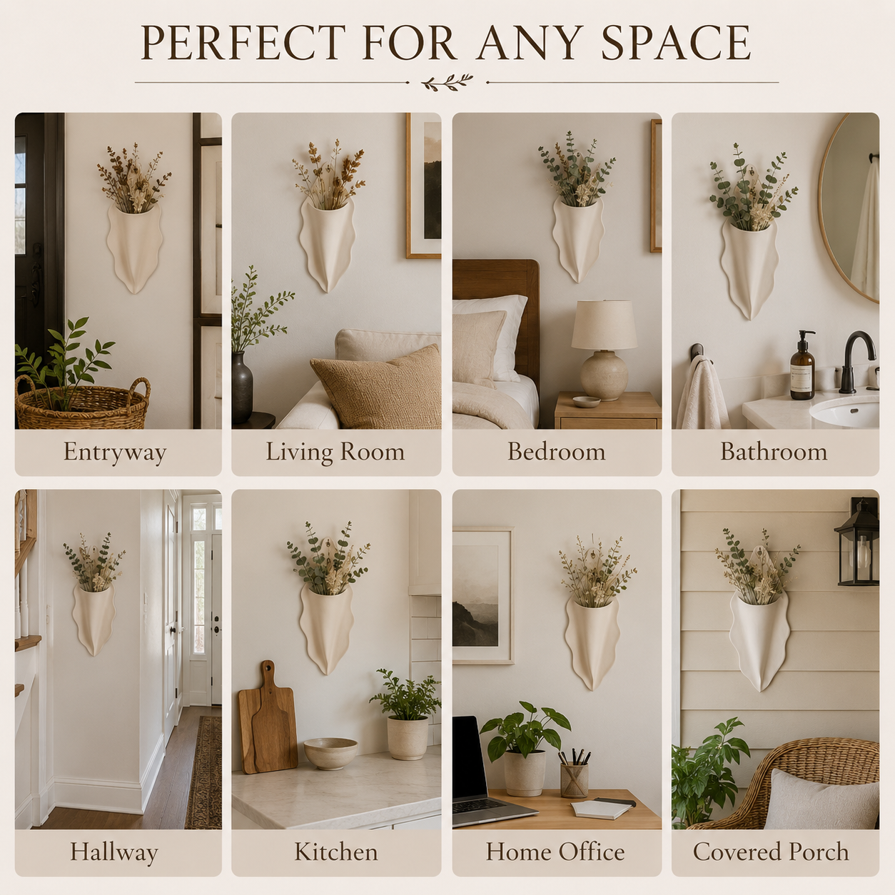 Organic Wave Wall Pocket Vase