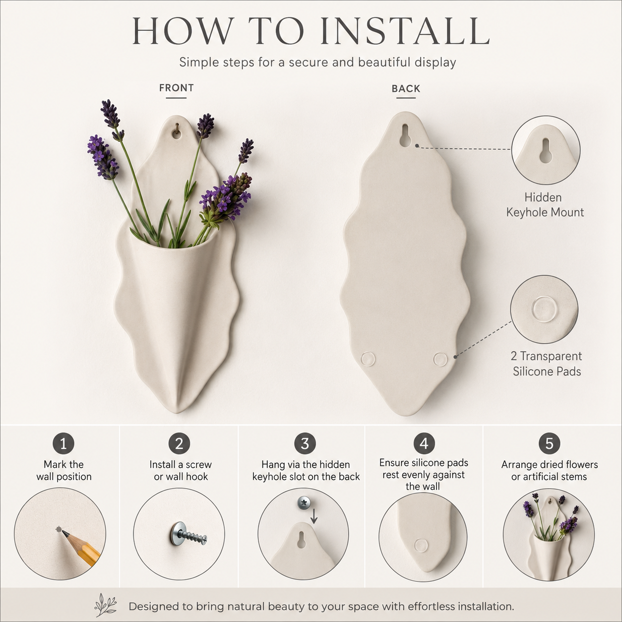 Organic Wave Wall Pocket Vase