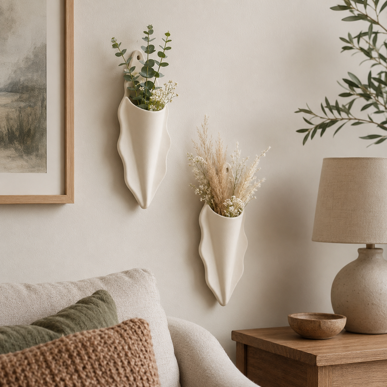 Organic Wave Wall Pocket Vase
