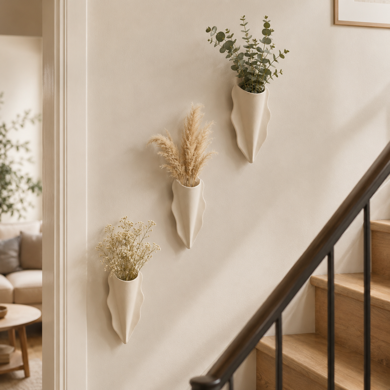 Organic Wave Wall Pocket Vase