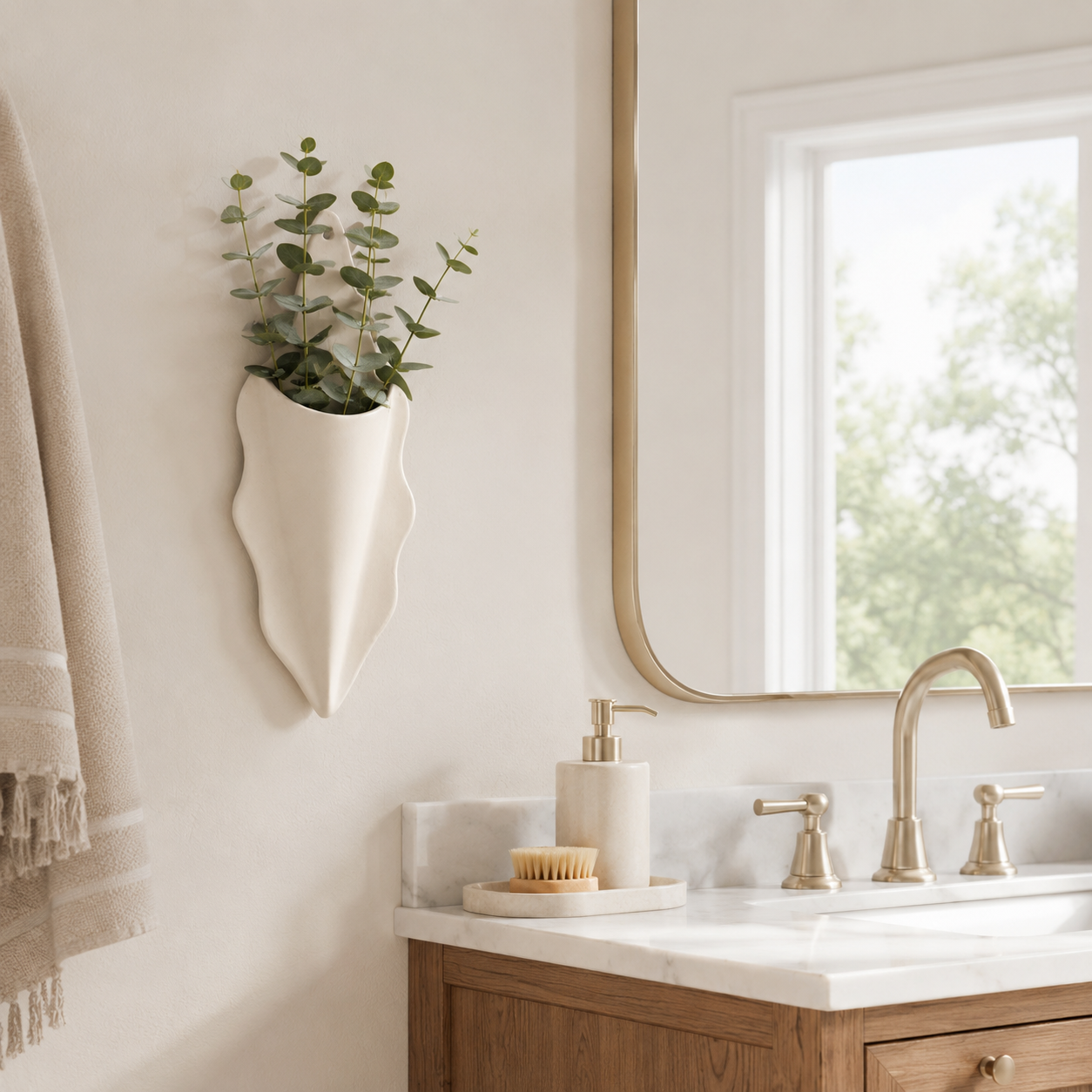 Organic Wave Wall Pocket Vase