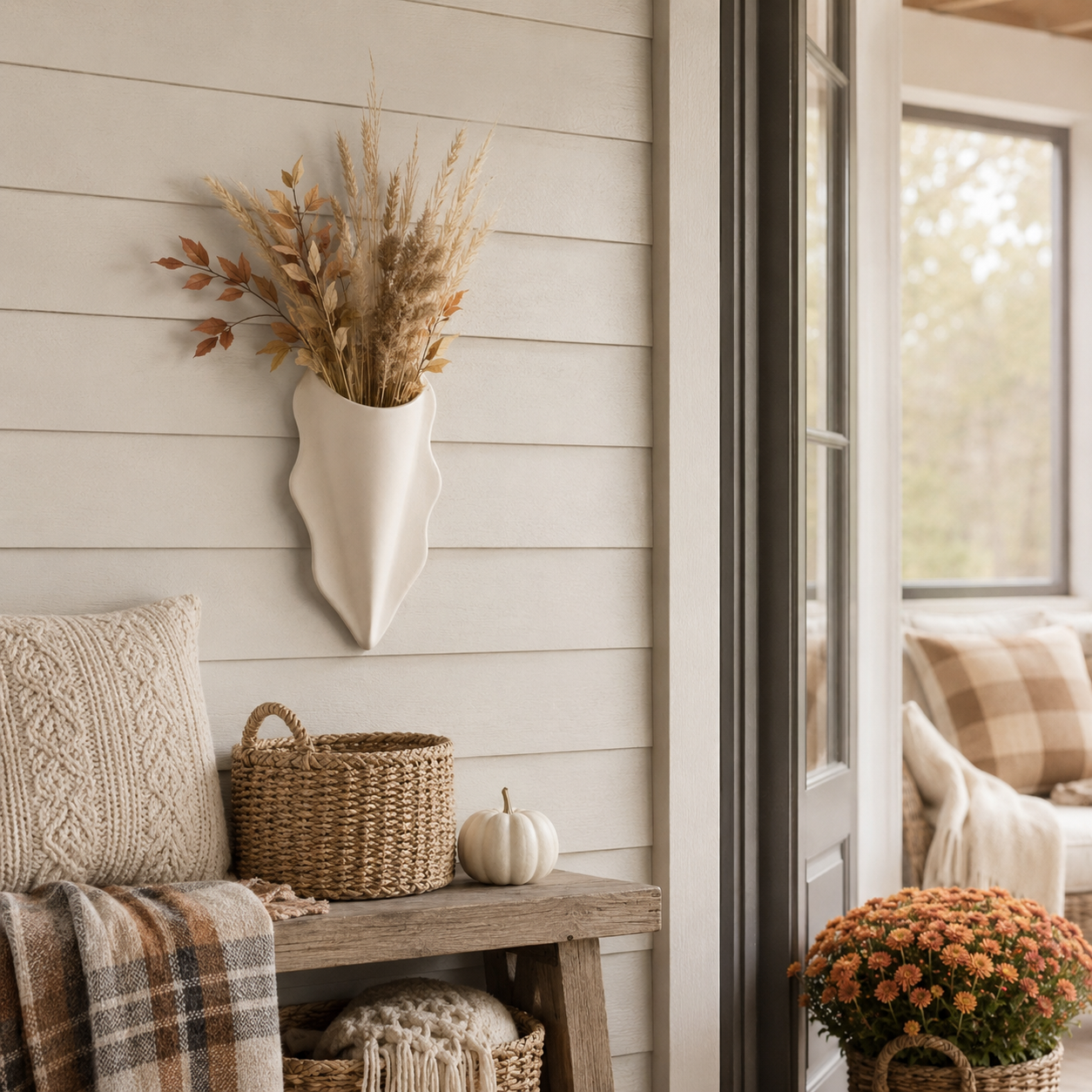 Organic Wave Wall Pocket Vase