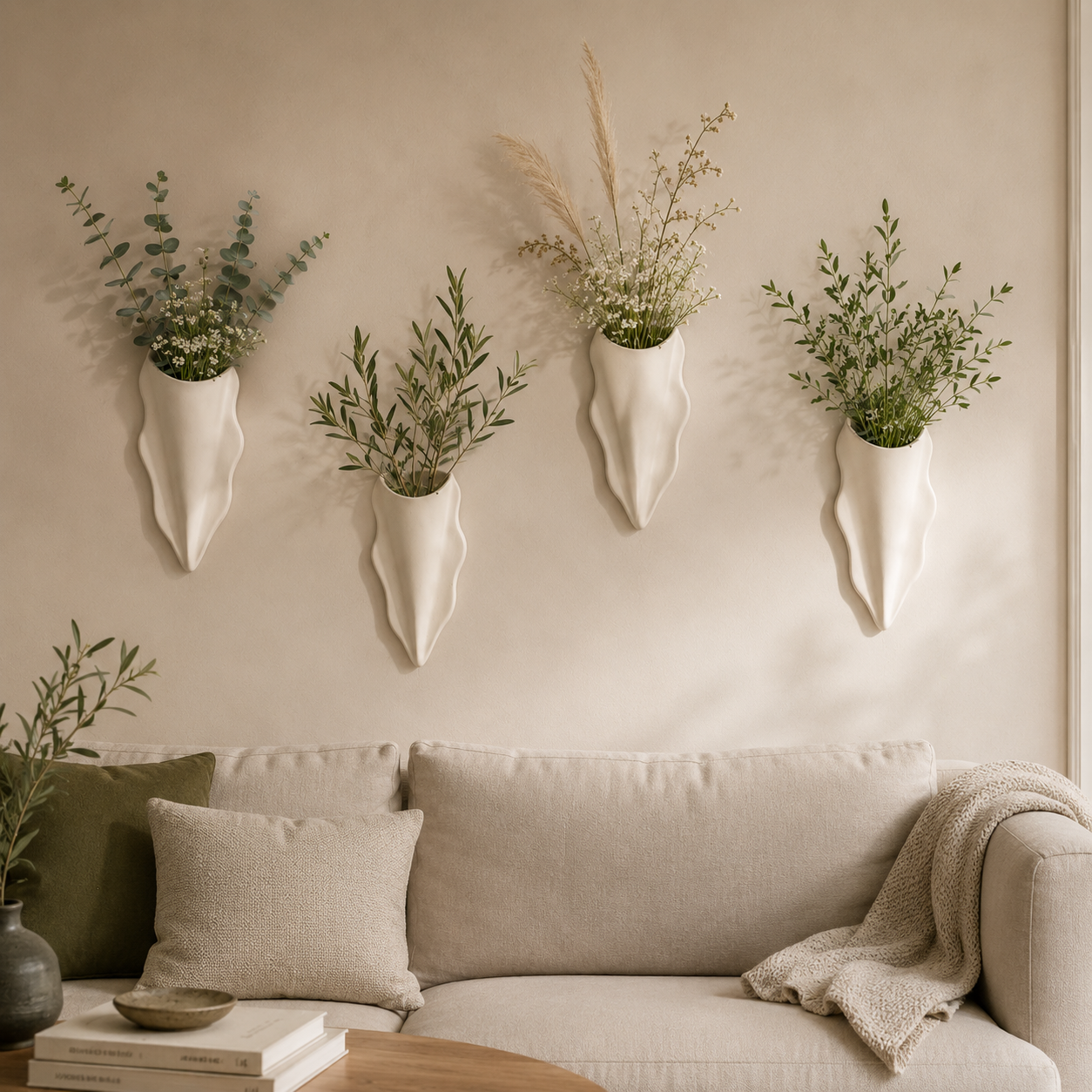 Organic Wave Wall Pocket Vase