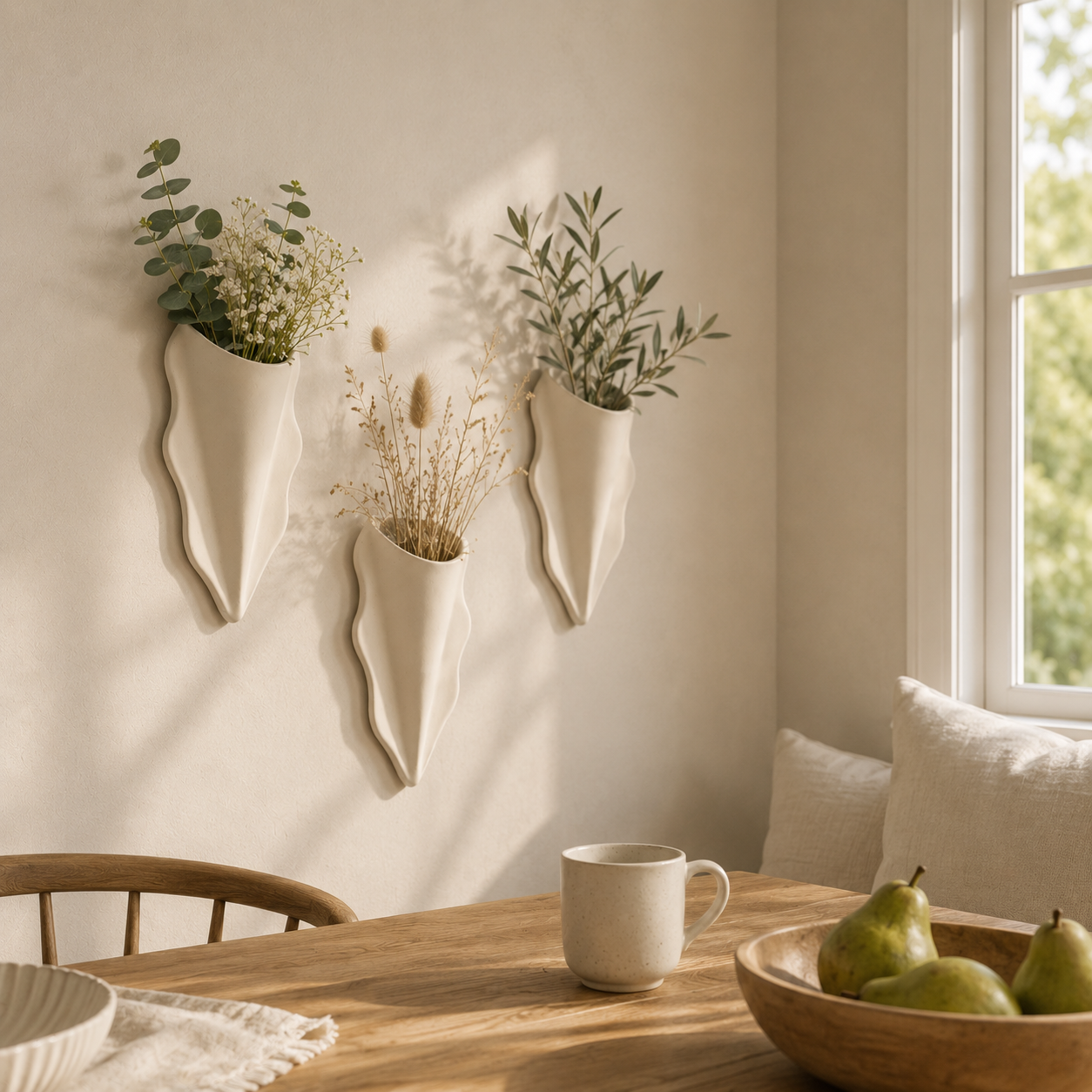 Organic Wave Wall Pocket Vase