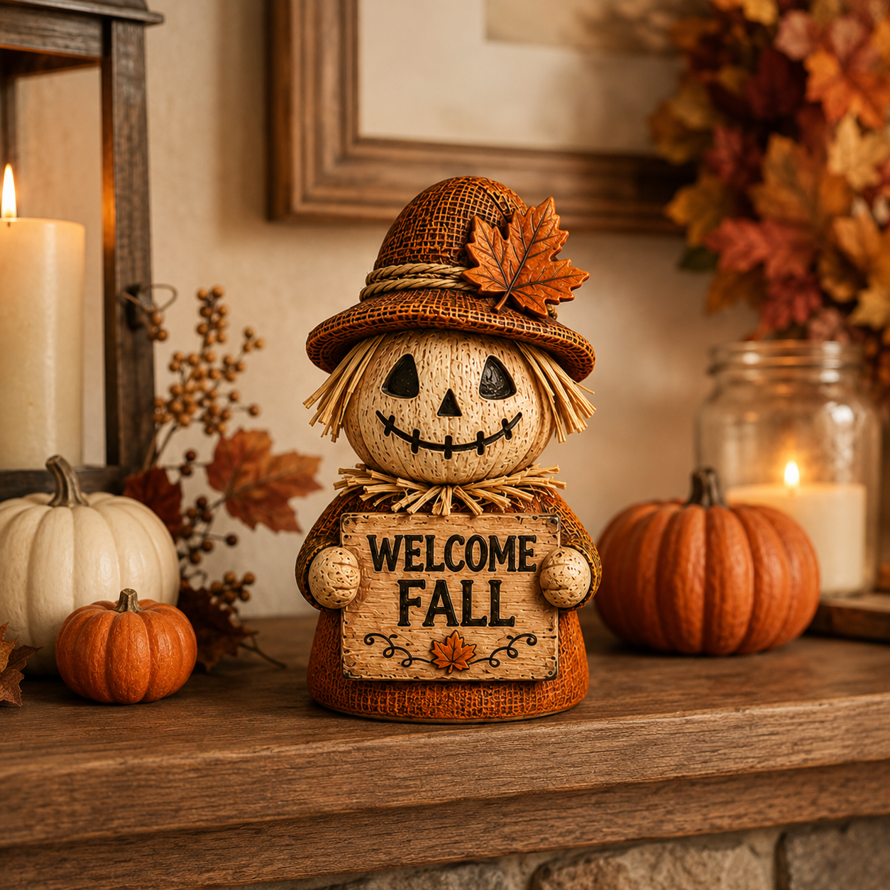 Fall Pumpkin Scarecrow Tabletop Decor
