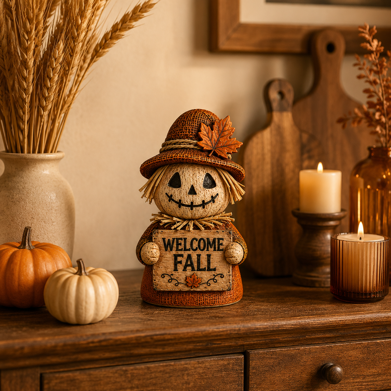 Fall Pumpkin Scarecrow Tabletop Decor