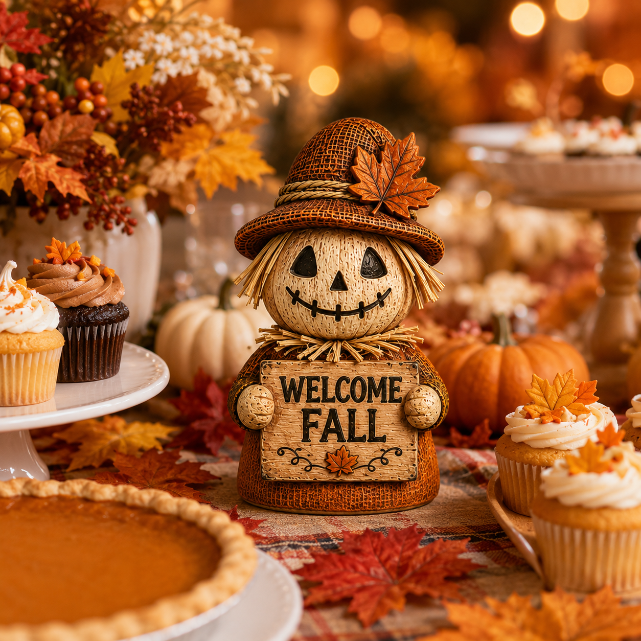 Fall Pumpkin Scarecrow Tabletop Decor
