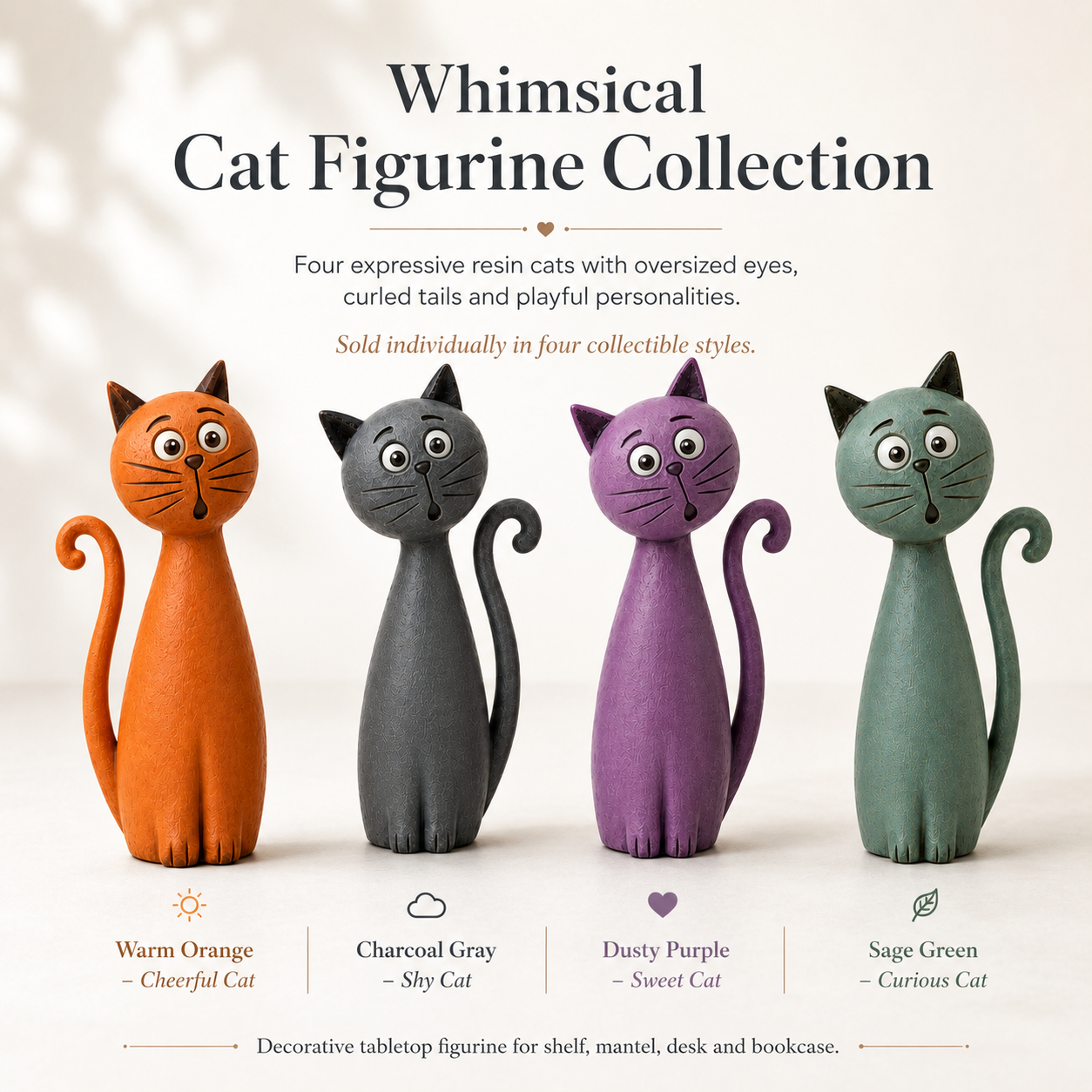 Whimsical Cat Figurine Collection