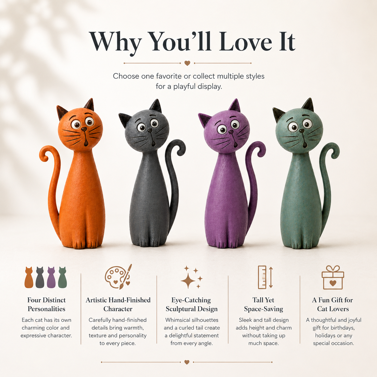 Whimsical Cat Figurine Collection