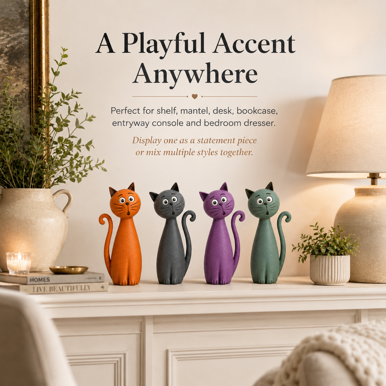 Whimsical Cat Figurine Collection