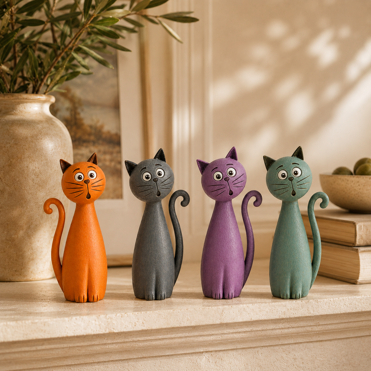 Whimsical Cat Figurine Collection
