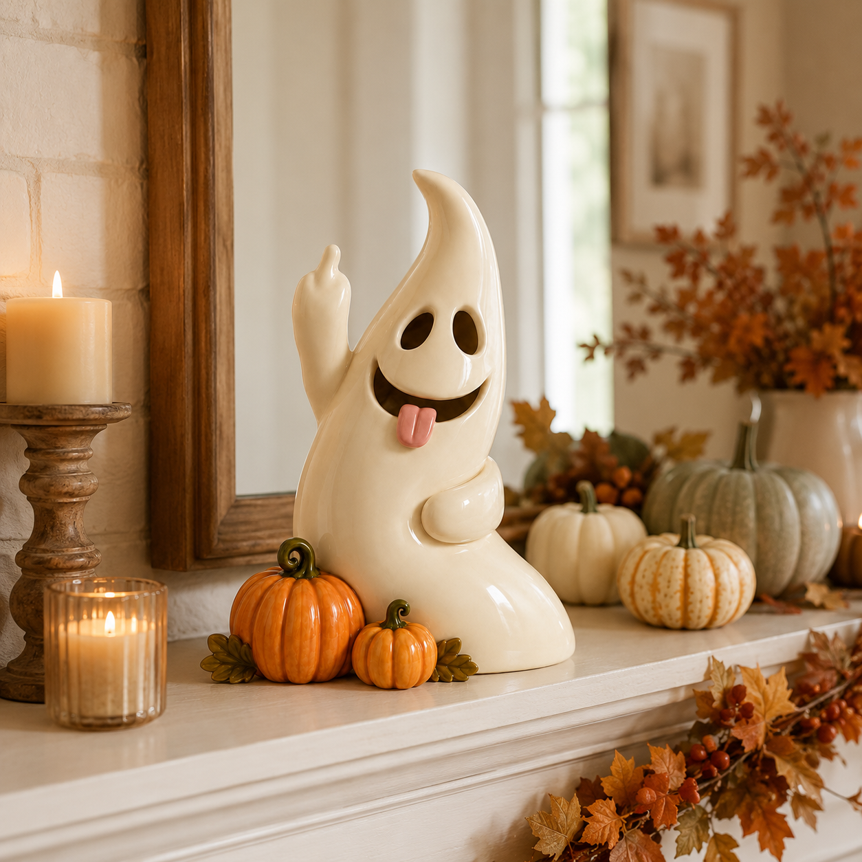 Remote-Controlled Lighted Cute Ghost Halloween Tabletop Decor