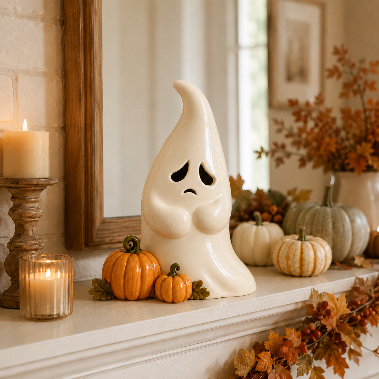 Remote-Controlled Lighted Cute Ghost Halloween Tabletop Decor