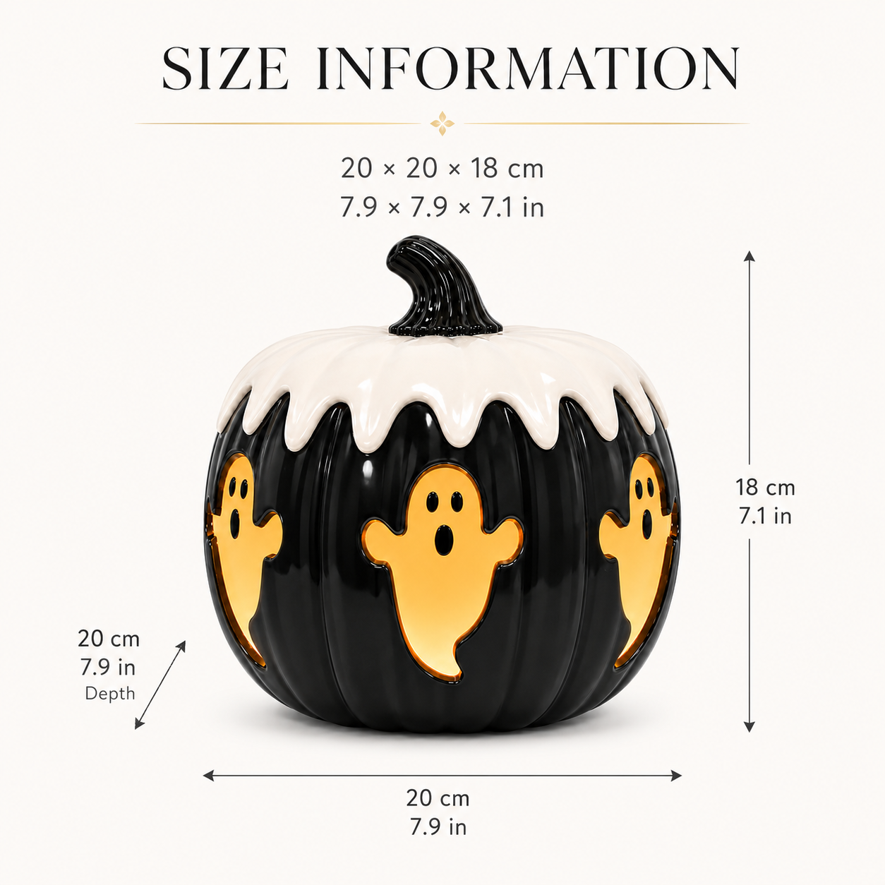 Remote-Controlled Lighted Ghost Pumpkin Halloween Decor