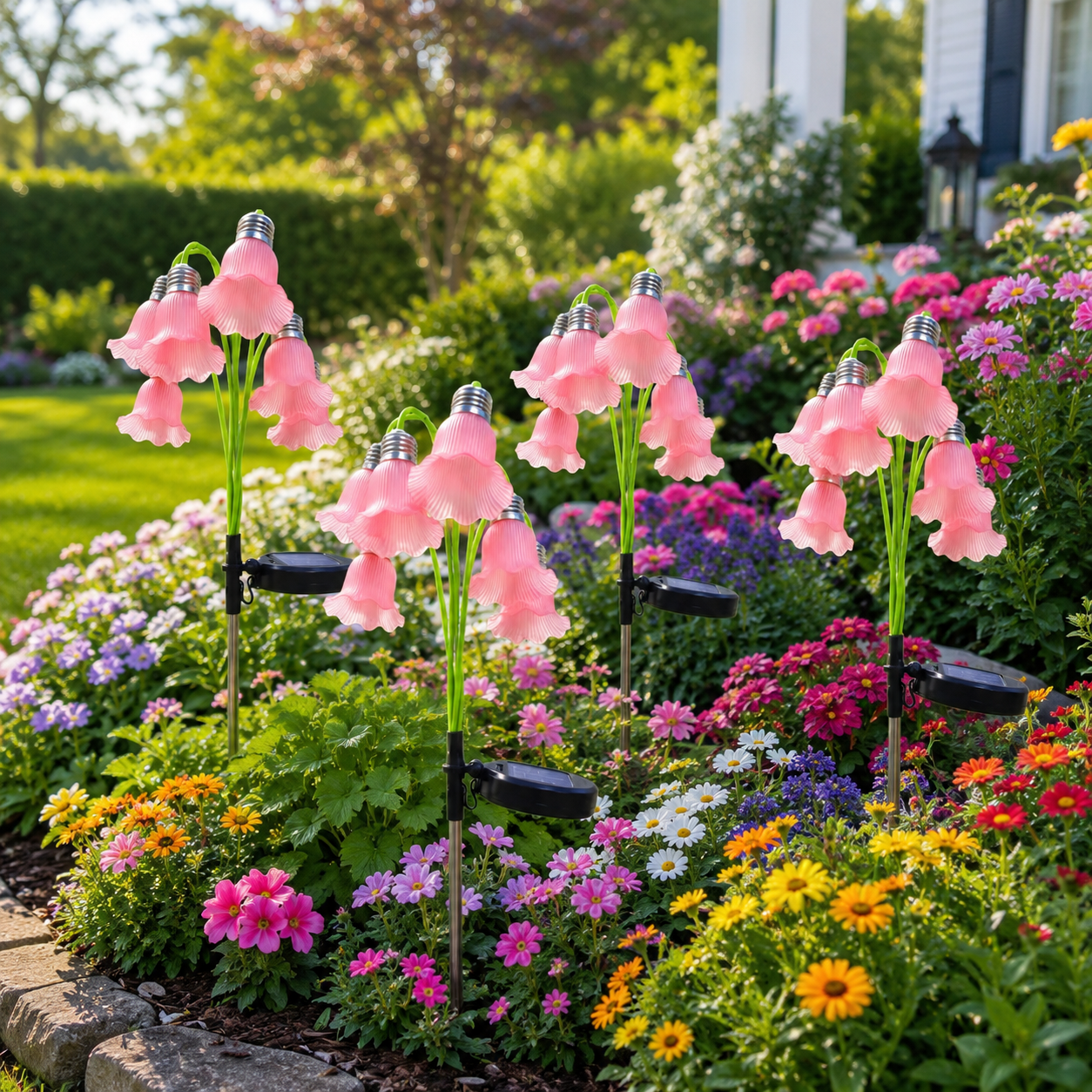 Solar Bell Flower Garden Stake Lights