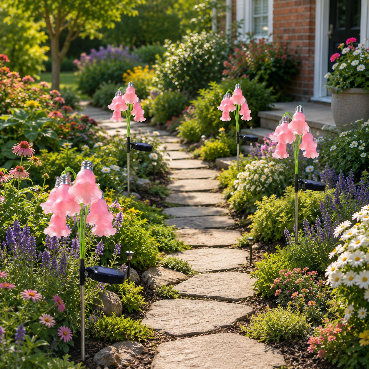 Solar Bell Flower Garden Stake Lights