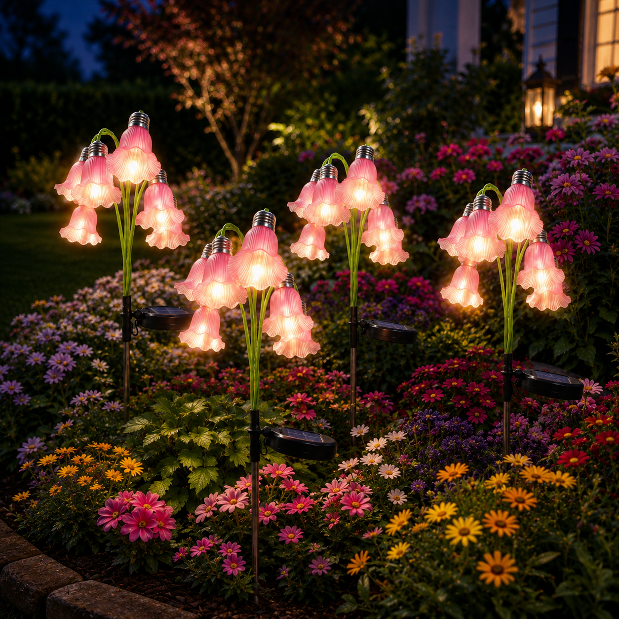 Solar Bell Flower Garden Stake Lights