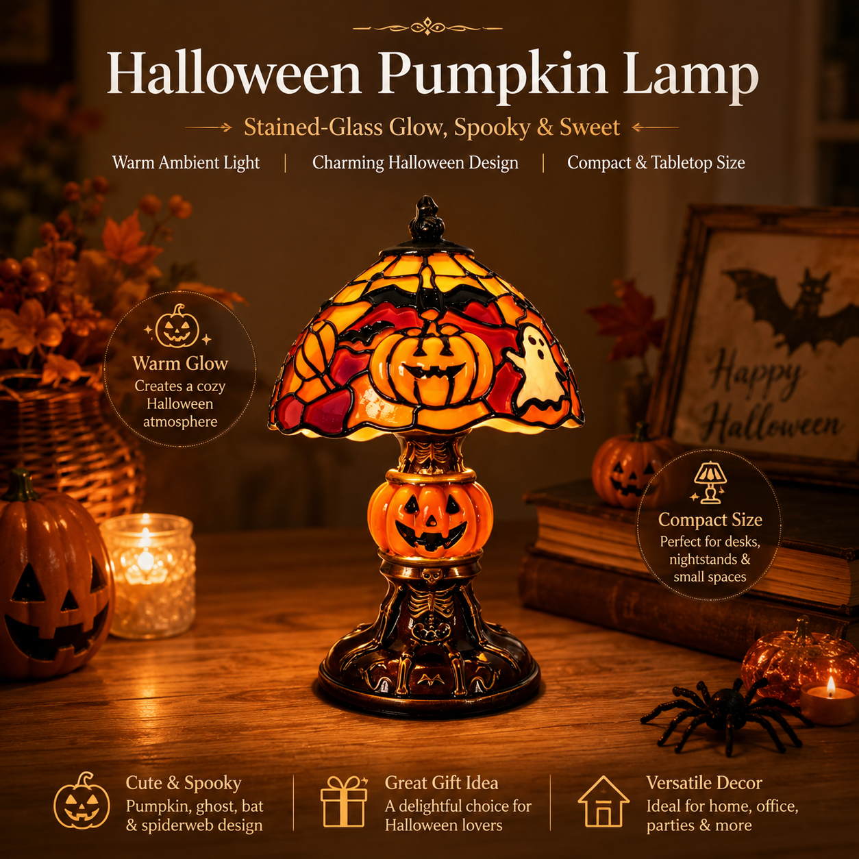 Halloween Pumpkin Table Lamp
