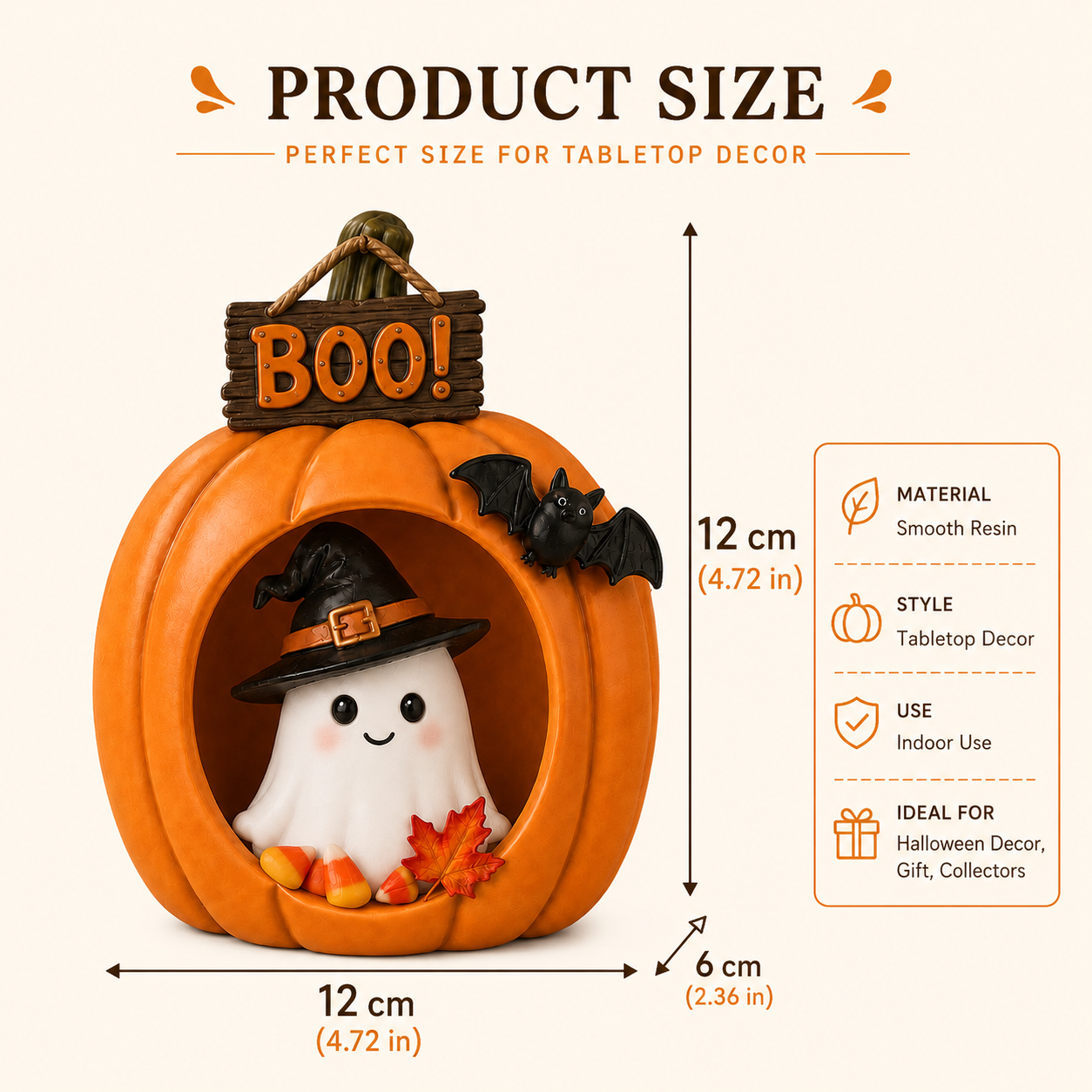Lighted Pumpkin Ghost Halloween Table Decor