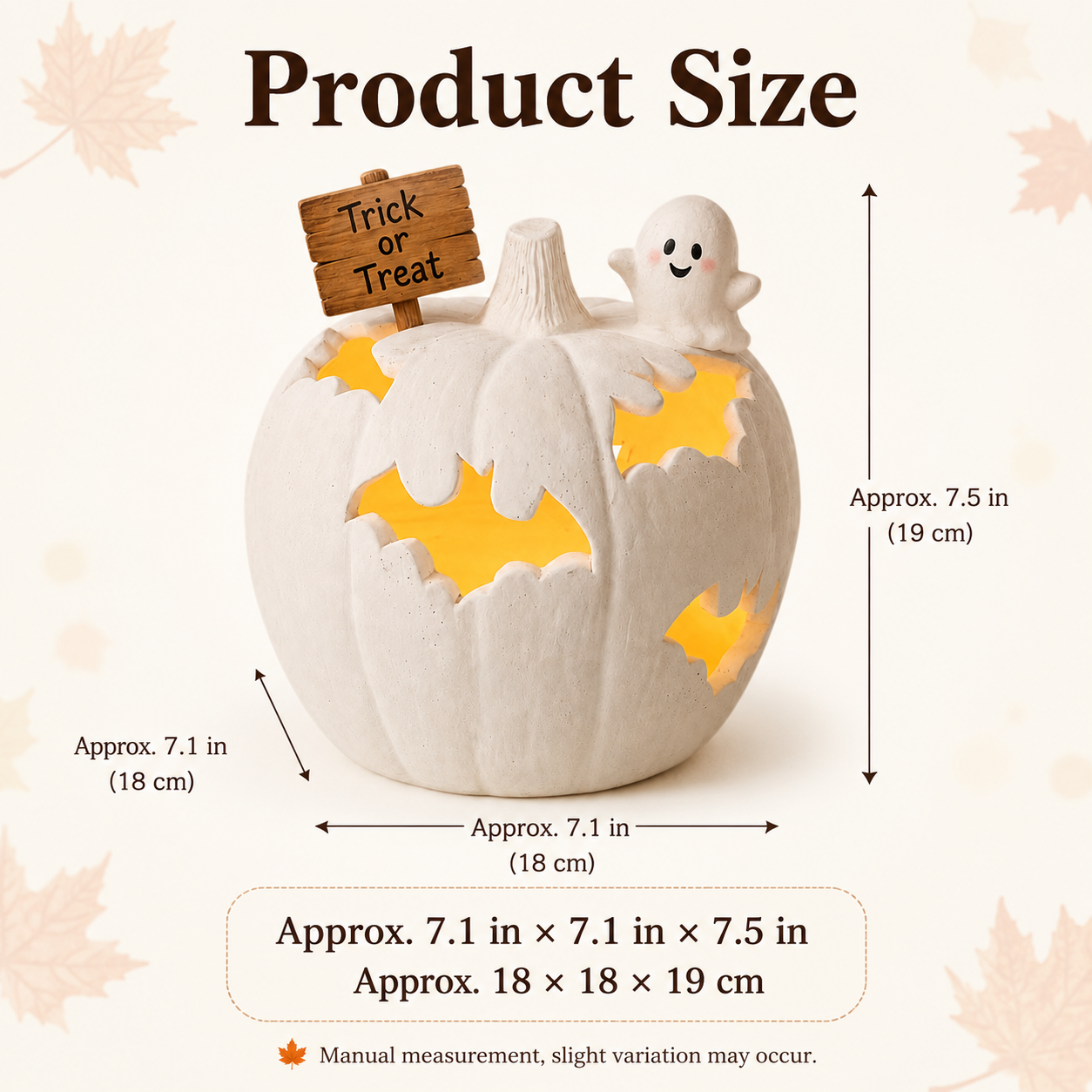 White Halloween Pumpkin Candle Holder