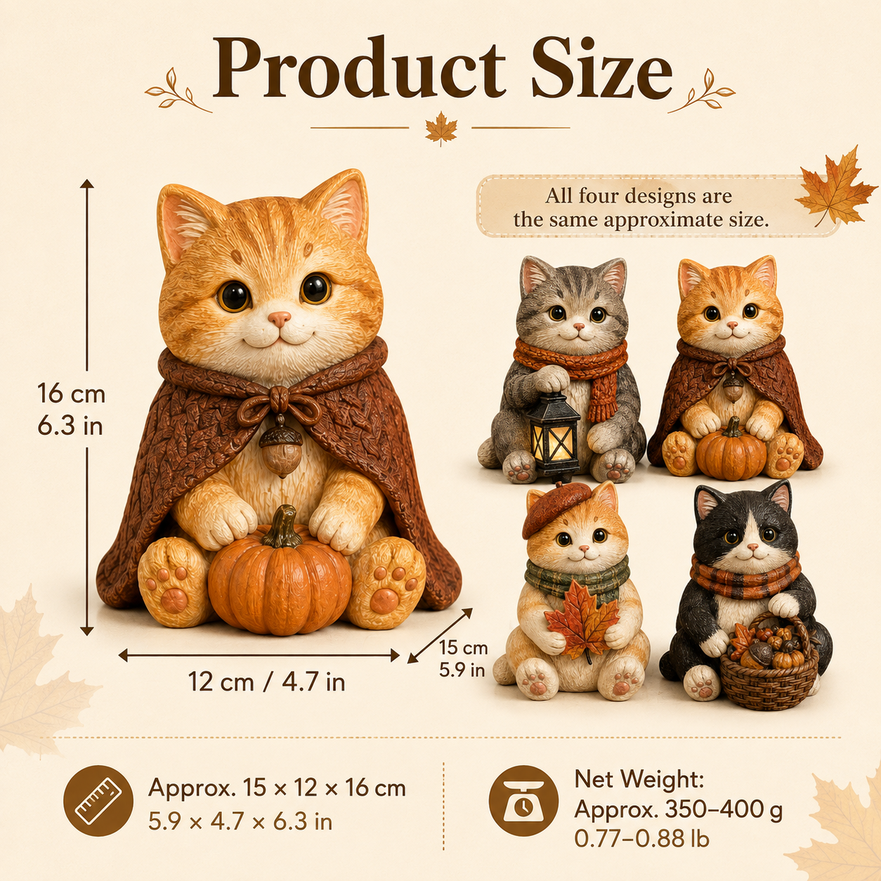 Cozy Fall Cat Figurine