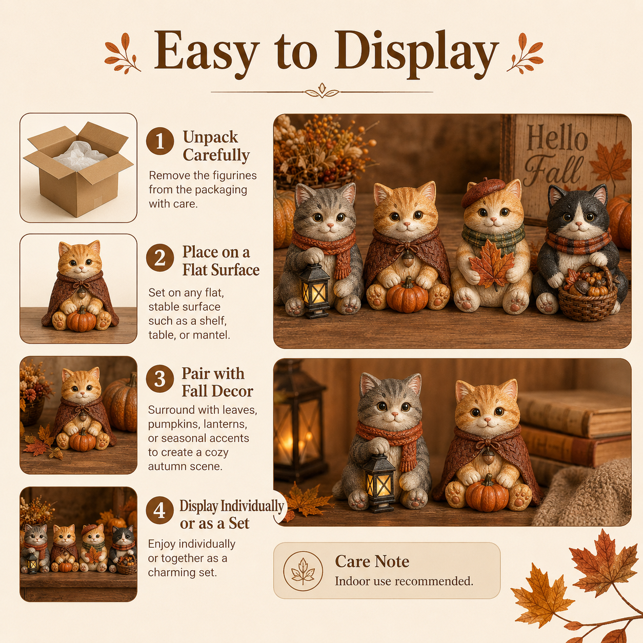 Cozy Fall Cat Figurine