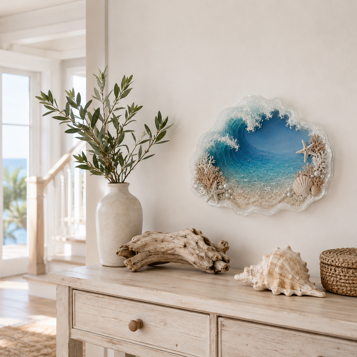 Lighted 3D Ocean Wave Wall Decor