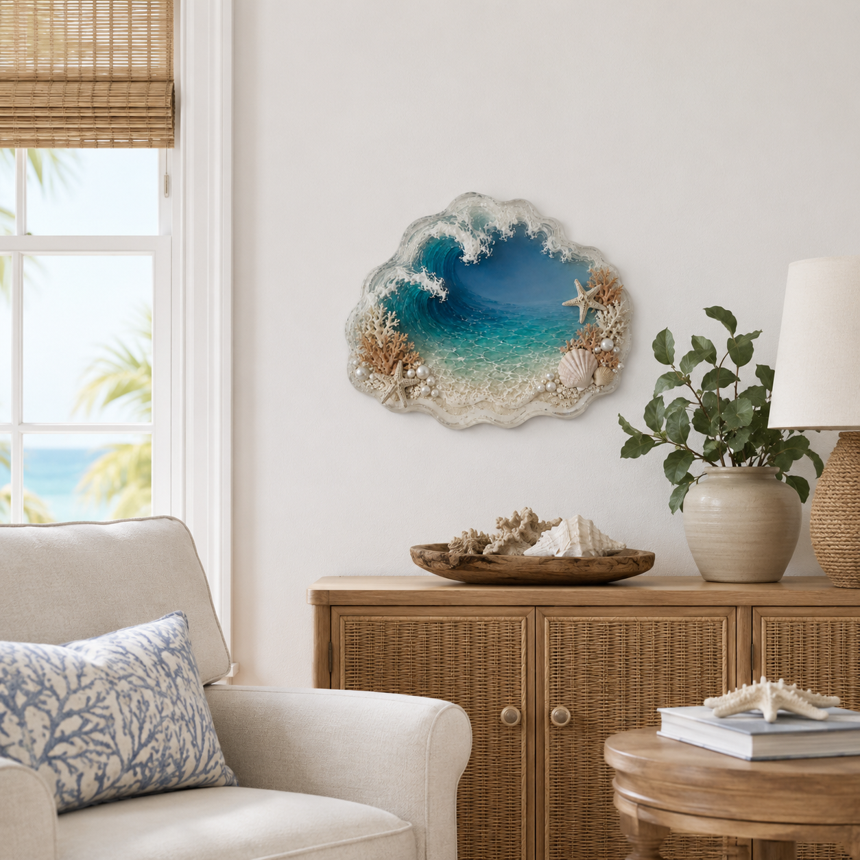 Lighted 3D Ocean Wave Wall Decor
