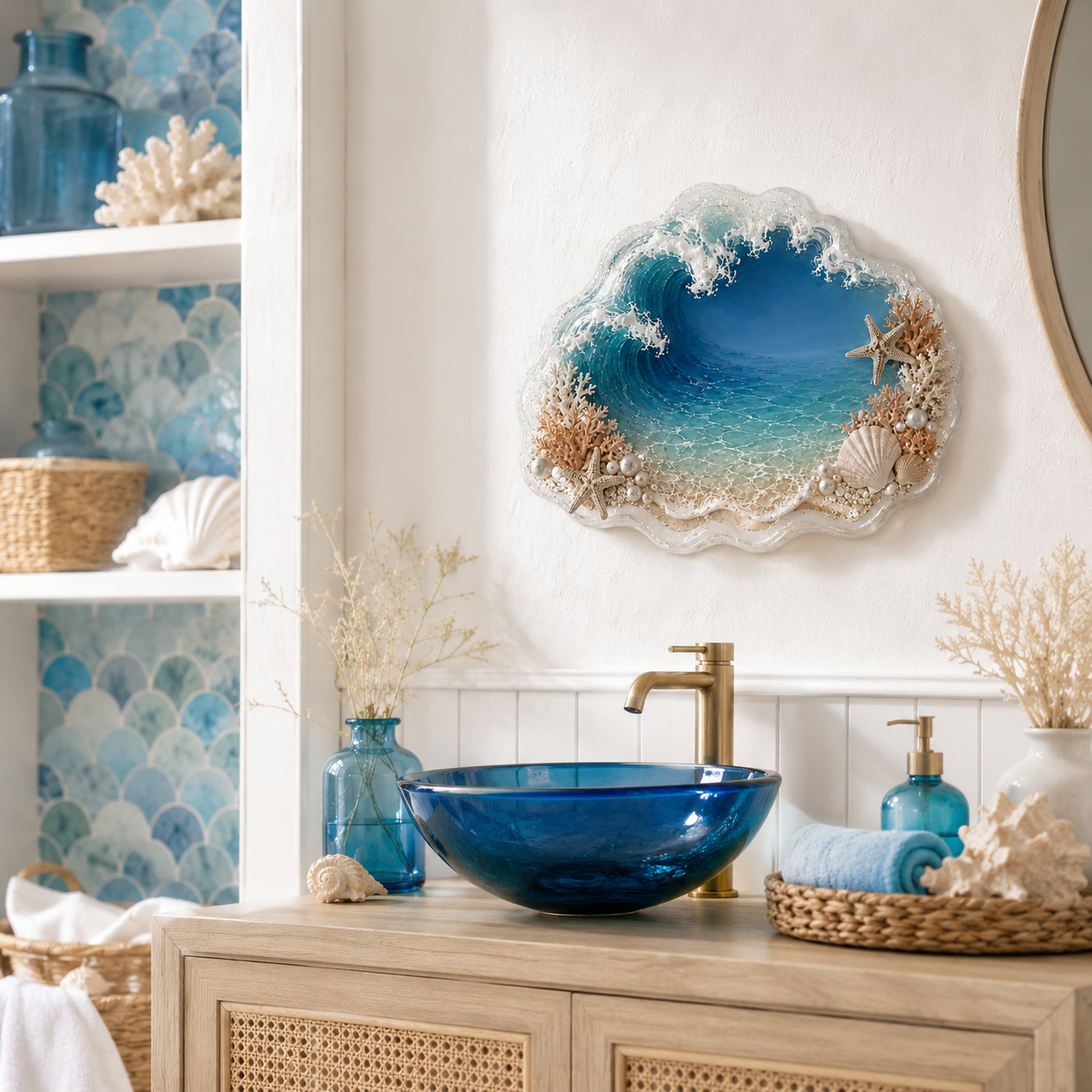 Lighted 3D Ocean Wave Wall Decor