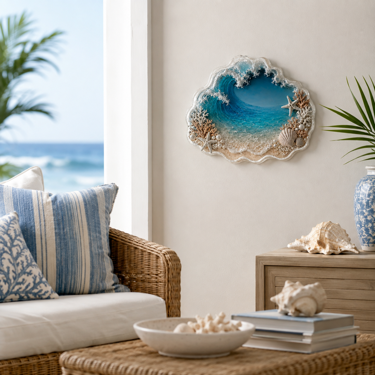 Lighted 3D Ocean Wave Wall Decor