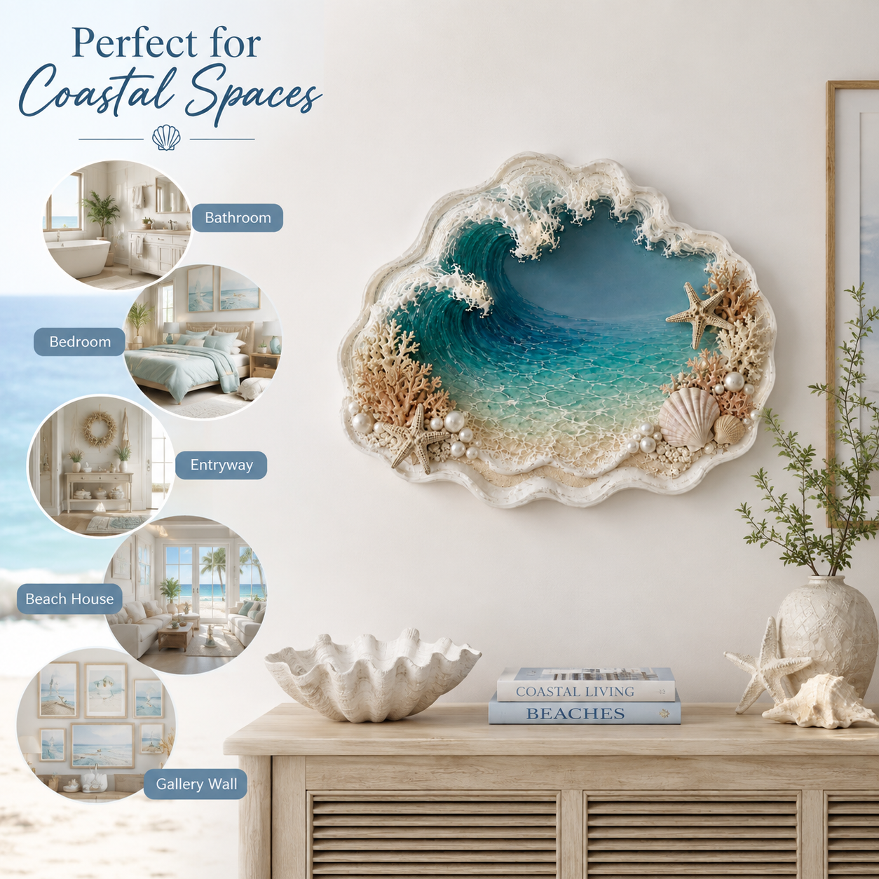 Lighted 3D Ocean Wave Wall Decor