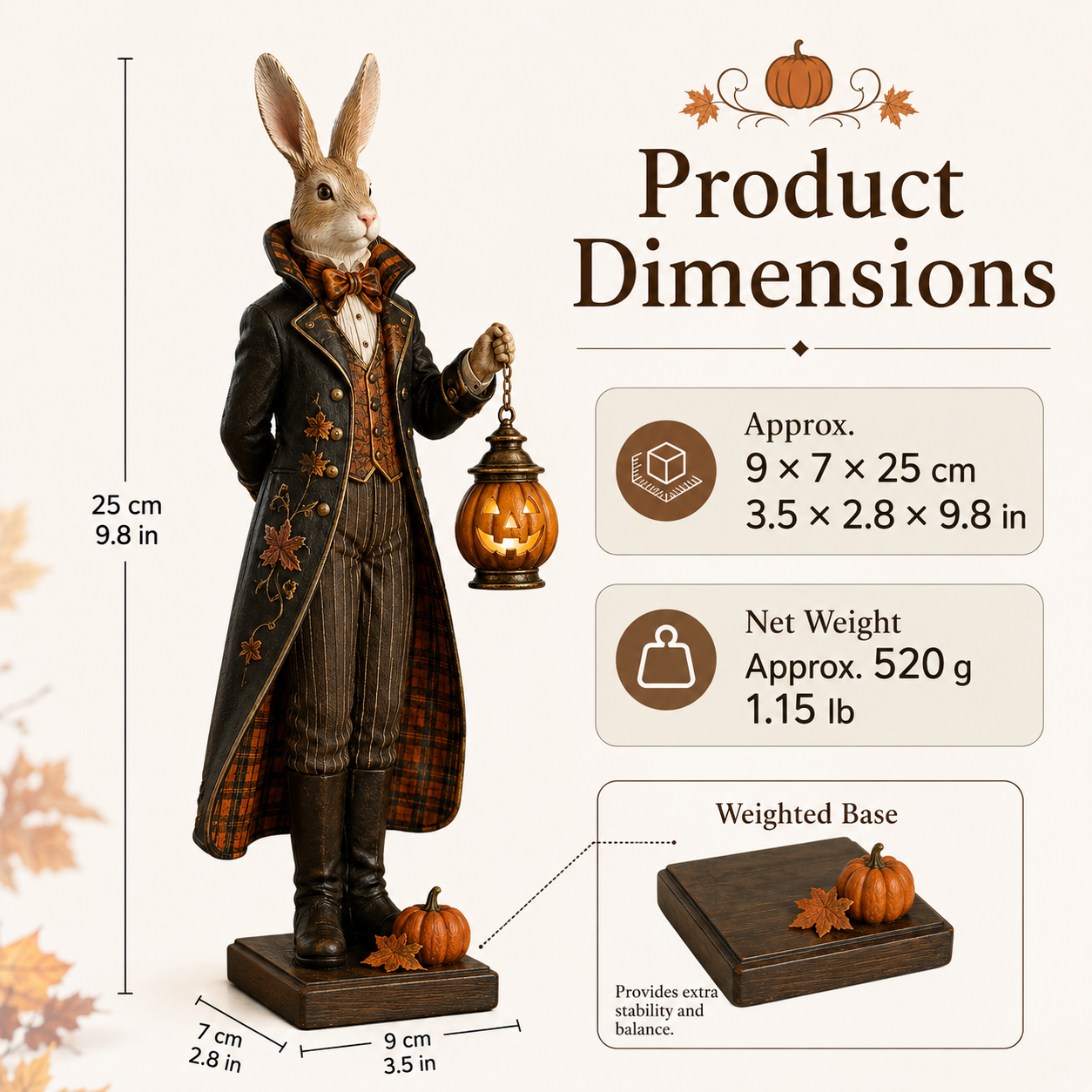 Lighted Halloween Rabbit Figurine
