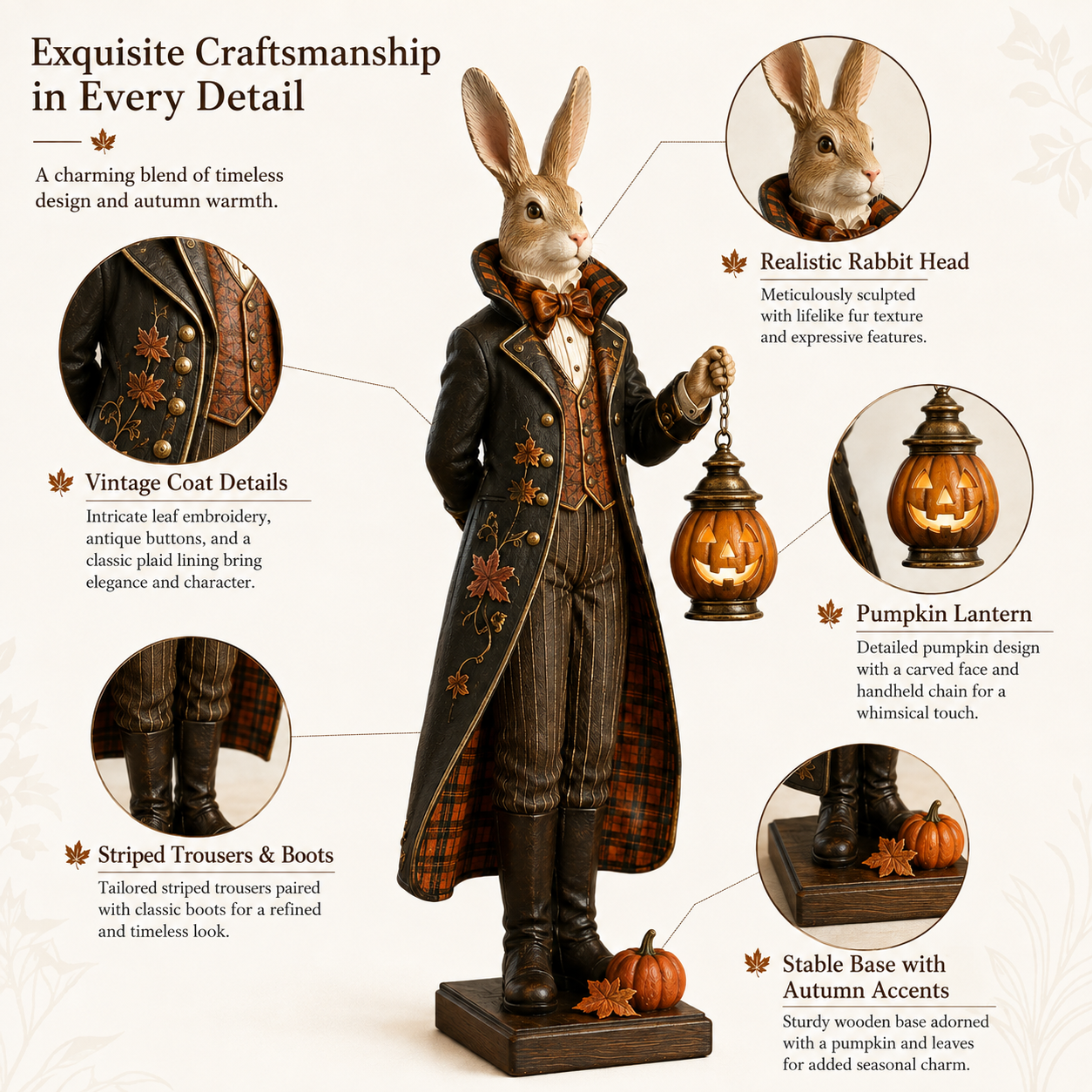 Lighted Halloween Rabbit Figurine