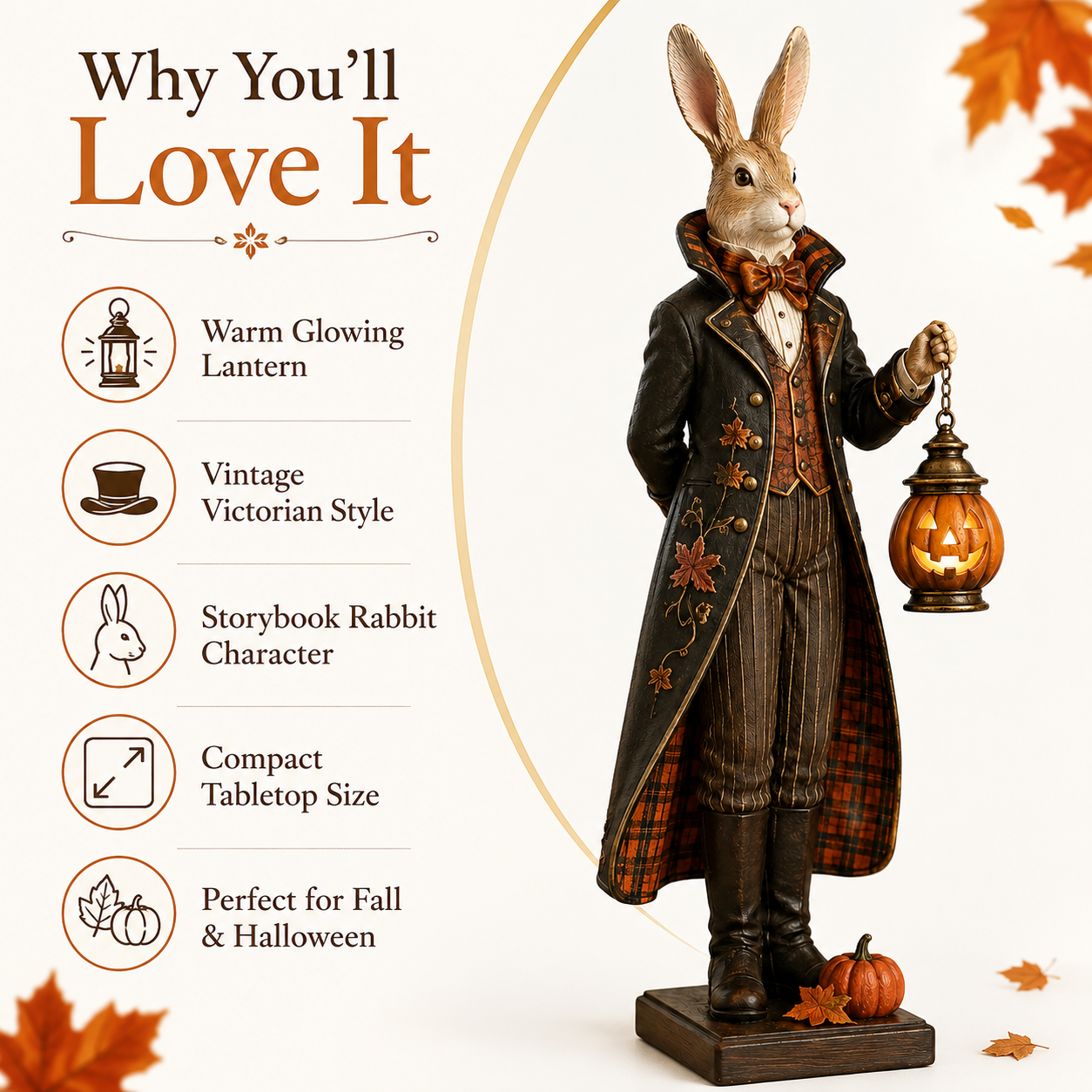 Lighted Halloween Rabbit Figurine