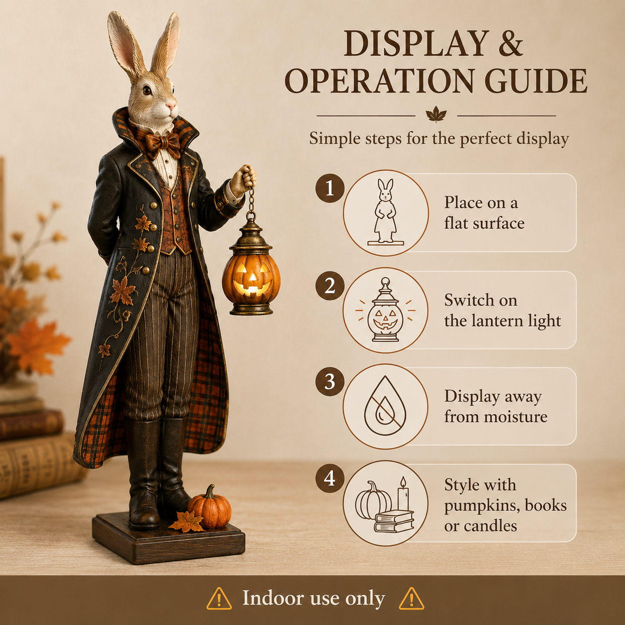 Lighted Halloween Rabbit Figurine