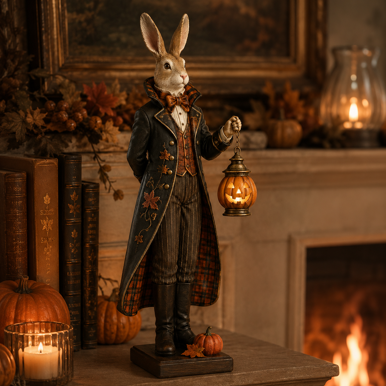 Lighted Halloween Rabbit Figurine