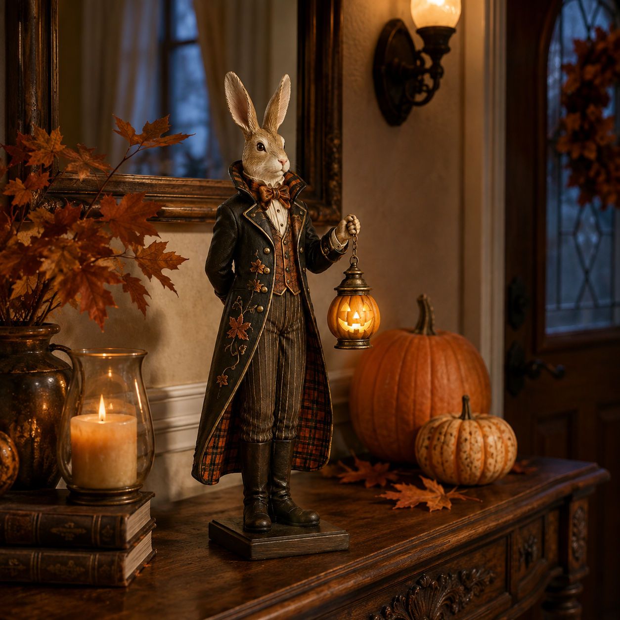 Lighted Halloween Rabbit Figurine