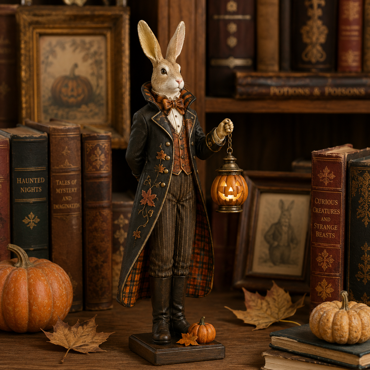 Lighted Halloween Rabbit Figurine