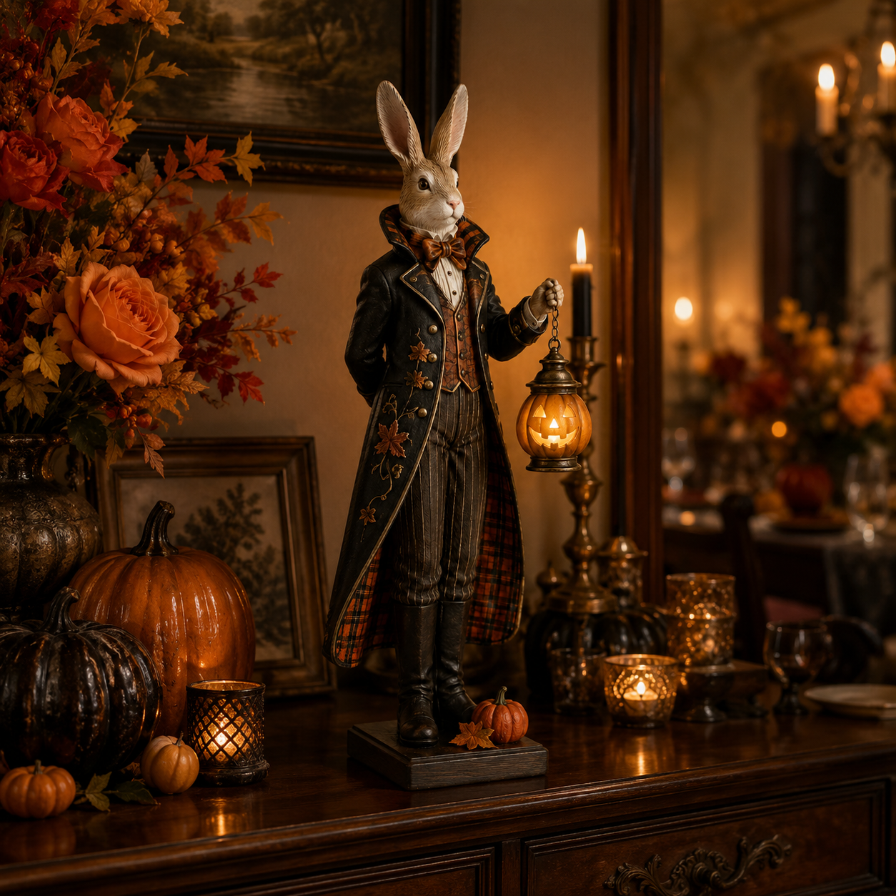 Lighted Halloween Rabbit Figurine