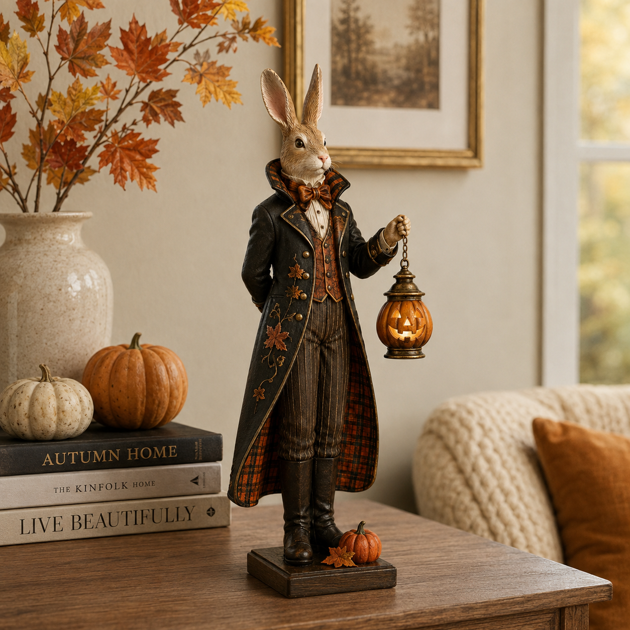 Lighted Halloween Rabbit Figurine