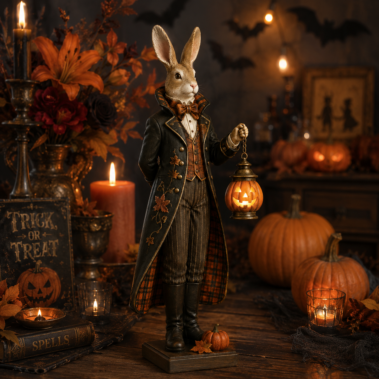 Lighted Halloween Rabbit Figurine