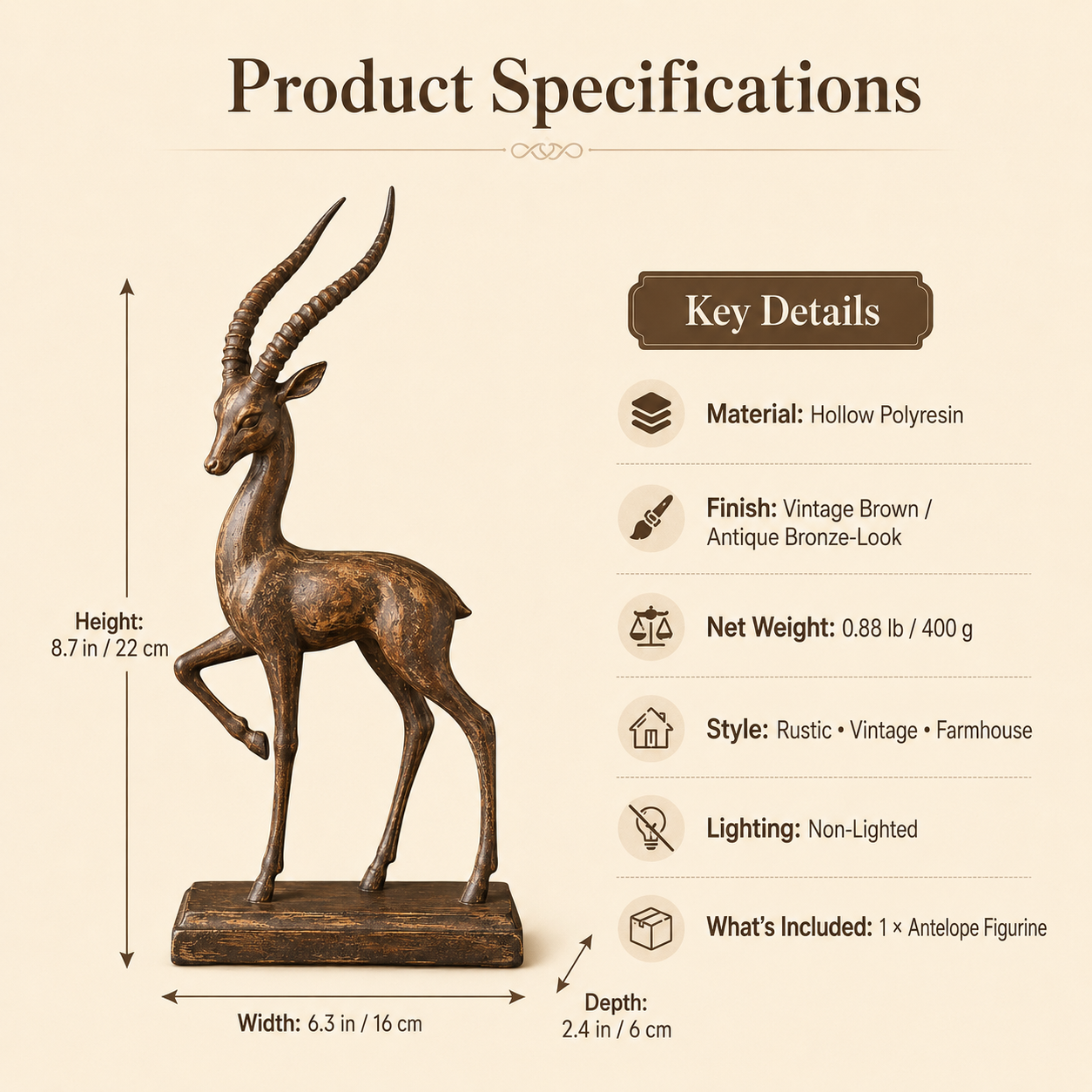 Vintage Antelope Figurine