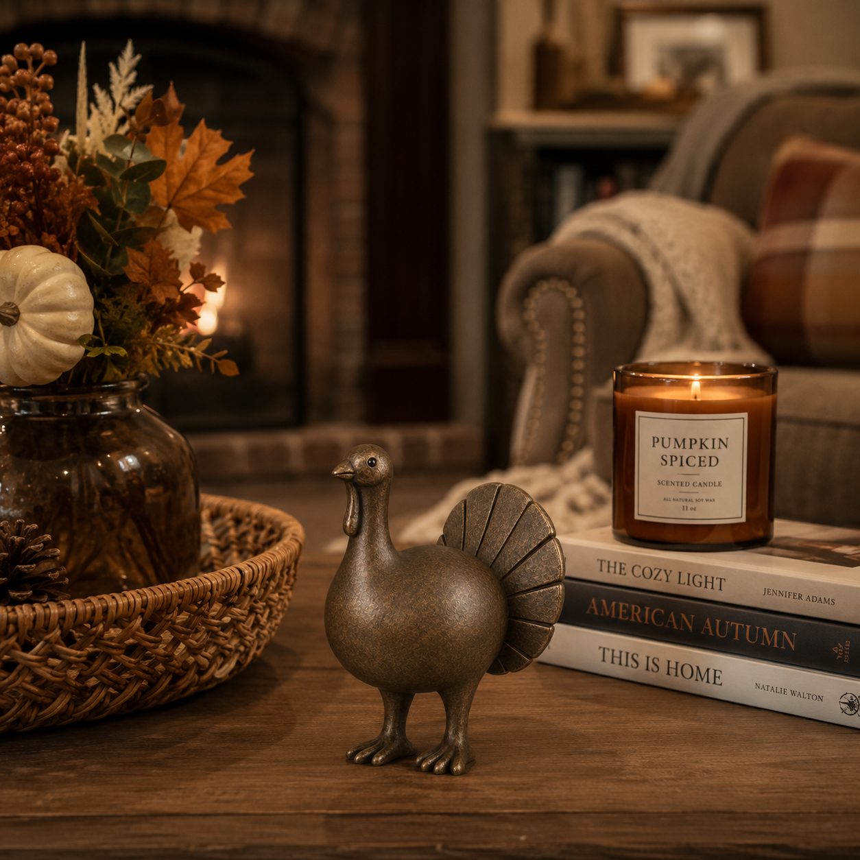 Vintage Bronze Turkey Figurine